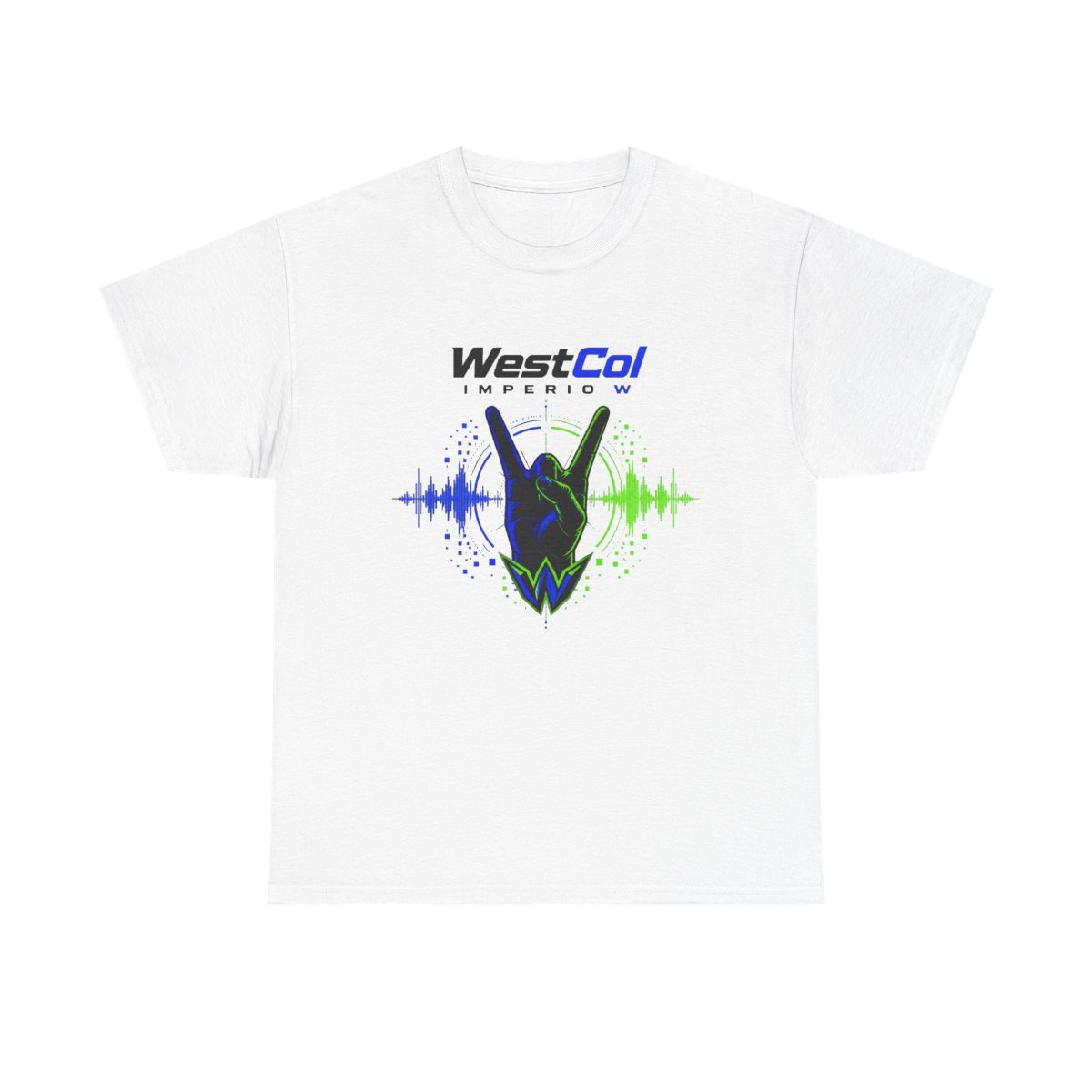 WestCol " hand gesture at the center, reminiscent of the " Unisex Tee — official WestCol T-Shirts