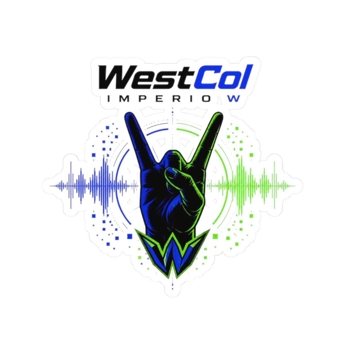WestCol " hand gesture at the center, reminiscent of the " Sticker - Official Stickers merchandise